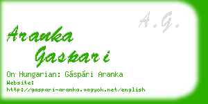 aranka gaspari business card